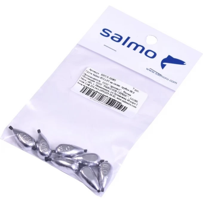 Груза SALMO Bullet на силиконовой трубке 08.0 7Шт SBUS-0080 Груза SALMO Bullet на силиконовой трубке 08.0 7Шт SBUS-0080