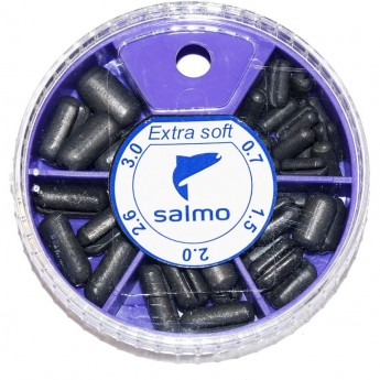 Грузила SALMO Extra Soft малый 5 секций 0,7-3,0г 060г набор 3 Грузила SALMO Extra Soft малый 5 секций 0,7-3,0г 060г набор 3