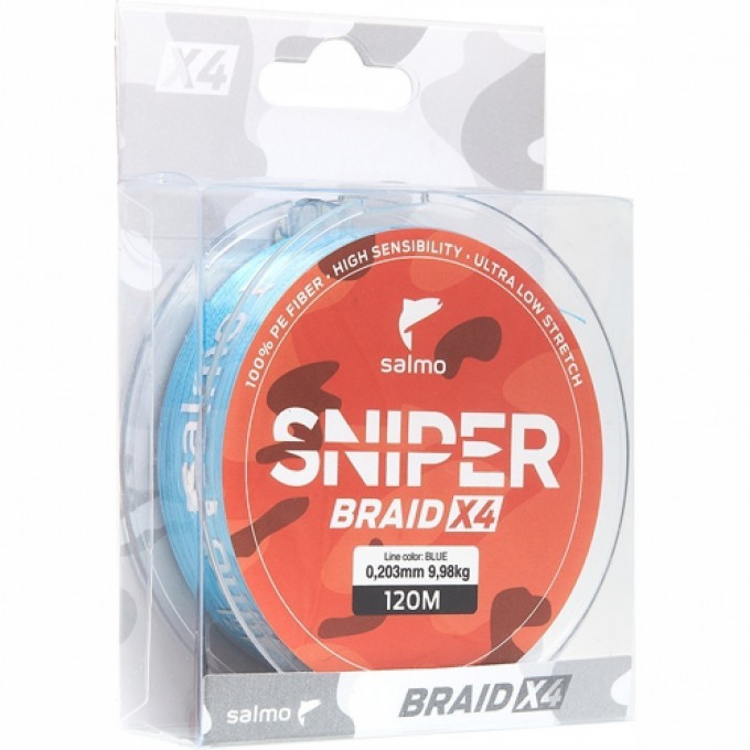 Леска плетёная SALMO Sniper Braid Blue 091/014 4927-014